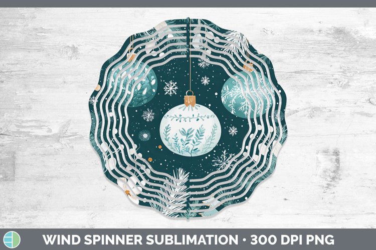 Teal Christmas Ornaments Wind Spinner Sublimation Spinner De