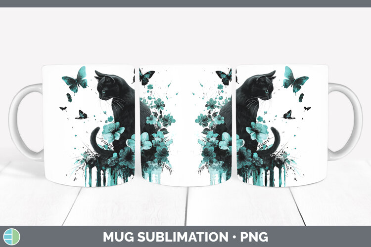 GorgeousTeal Drips Mug Wrap design.