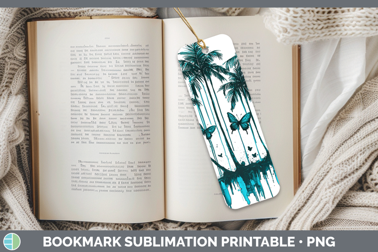 Teal Drips BS01 Beach Bookmark Sublimation Printable Designs