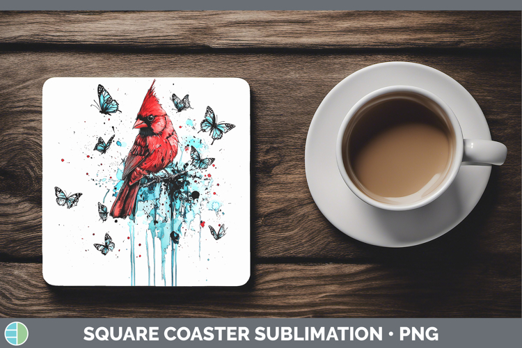 Teal Drips BS01 Cardinal Square Coaster Sublimation Coaster