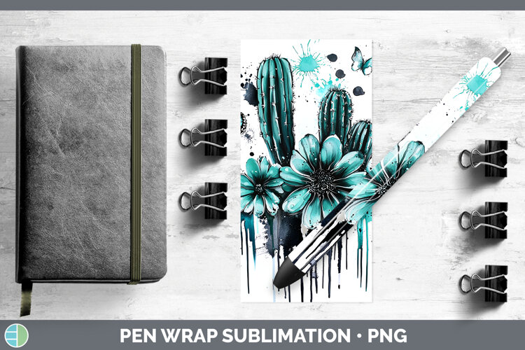 GorgeousTeal Drips Pen Wrap design.