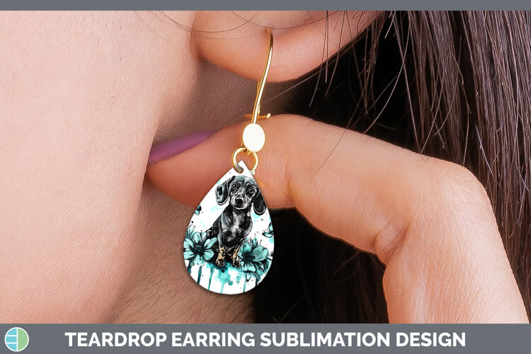 GorgeousTeal Drips Teardrop Earrings design.