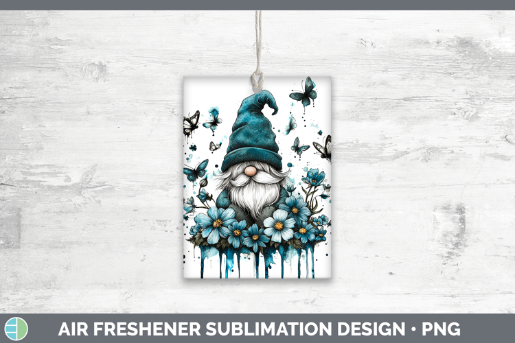 Teal Drips Gnome Air Freshener Sublimation Car Freshener Des