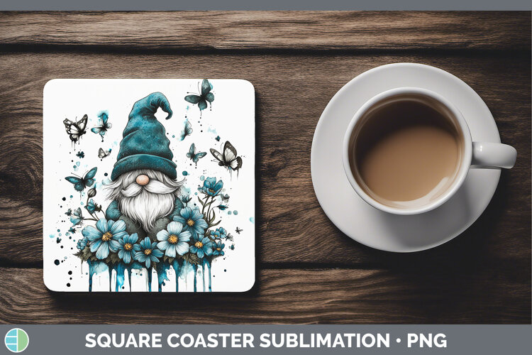 GorgeousTeal Drips Square Coaster design.