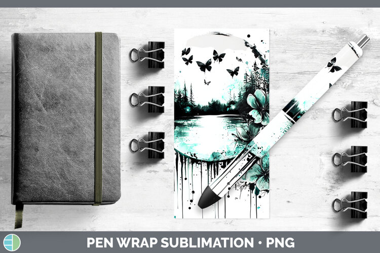 GorgeousTeal Drips Pen Wrap design.