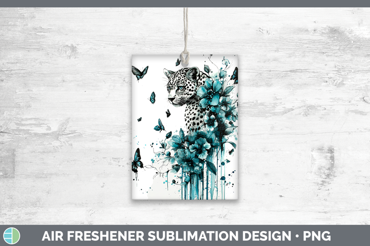 Teal Drips Leopard Air Freshener Sublimation Car Freshener D