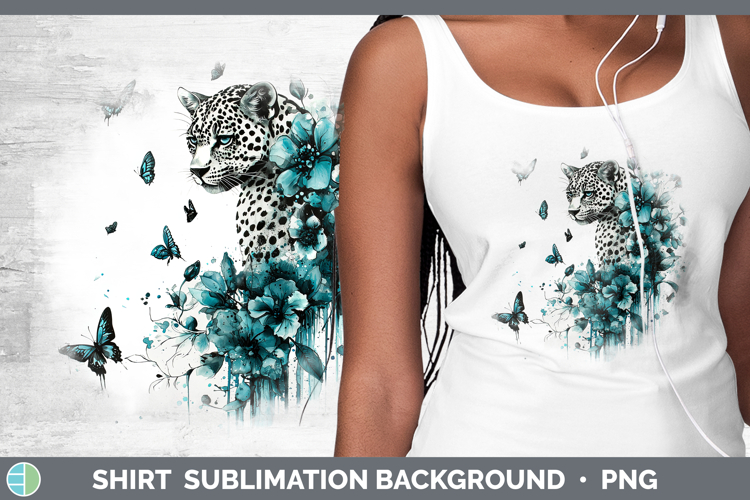 Teal Drips Leopard Shirt Sublimation Sublimation Background