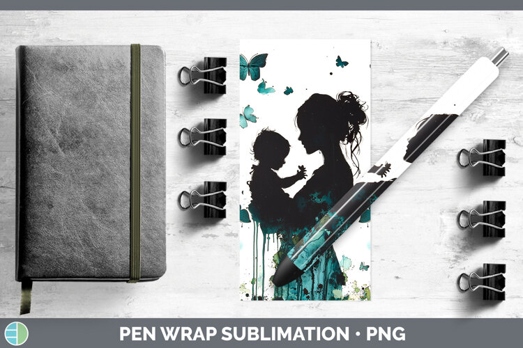 GorgeousTeal Drips Pen Wrap design.