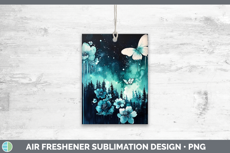 Teal Drips Northern Lights Air Freshener Sublimation Car Fre