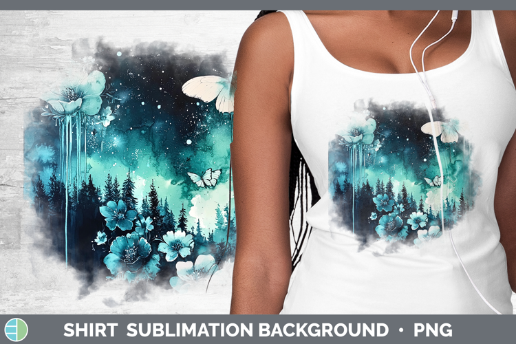 Teal Drips Northern Lights Shirt Sublimation Sublimation Bac