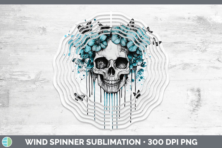 GorgeousTeal Drips Wind Spinner design.