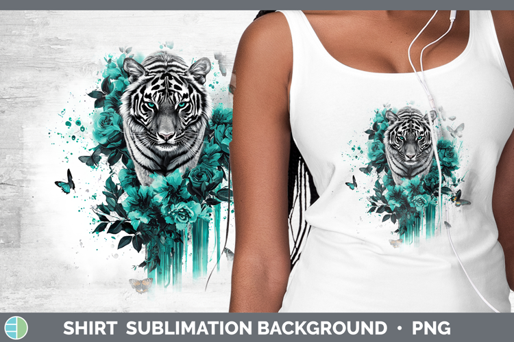 Teal Drips Tiger Shirt Sublimation Sublimation Background De