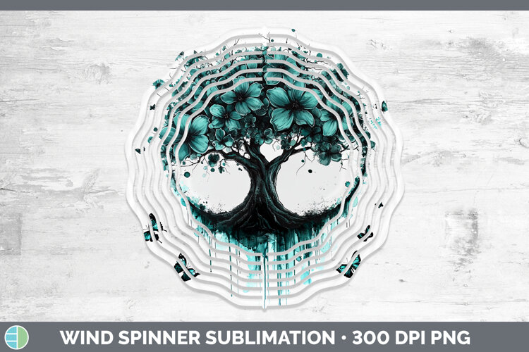 GorgeousTeal Drips Wind Spinner design.