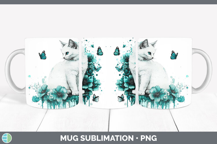 GorgeousTeal Drips Mug Wrap design.
