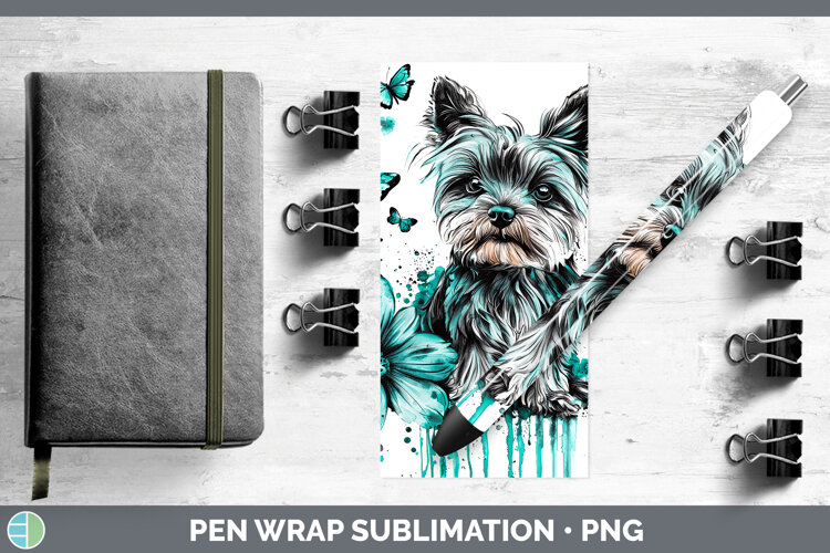 GorgeousTeal Drips Pen Wrap design.
