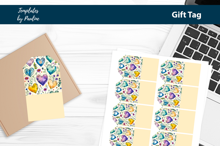 Teal Heart Gift Tag Sheet, Printable Heart Product Label