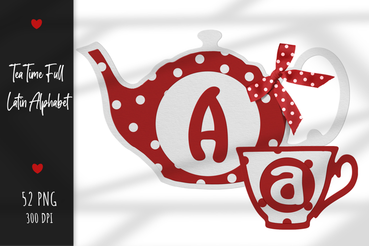 Teapot and Cup Retro Paper Tags with Latin Letters