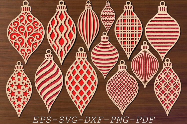 Teardrop Christmas Ornament SVG Laser Cut Crafters example image 1