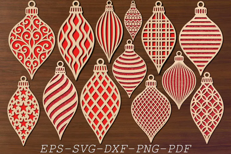 Teardrop Christmas Ornament SVG Laser Cut Crafters