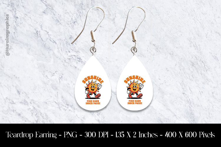 Sunshine Find Your Inner Peace Teardrop Earring Sublimation