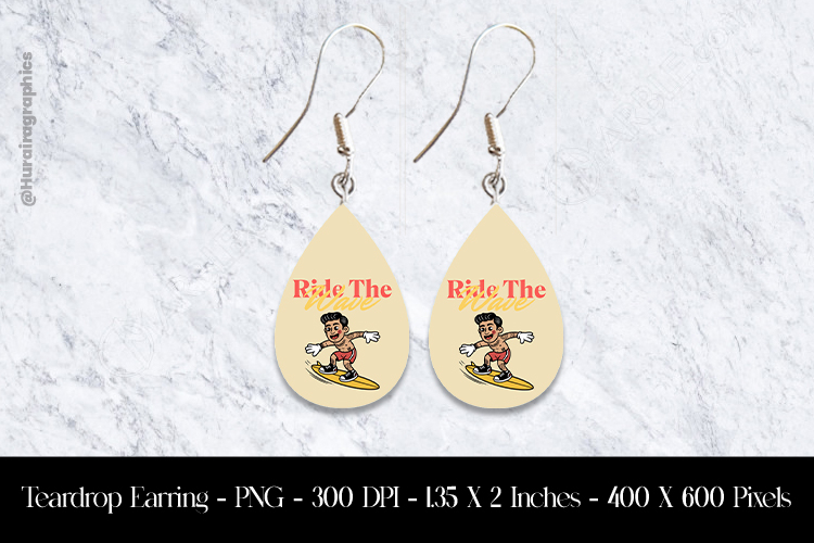 Ride The Wave Teardrop Earring Sublimation