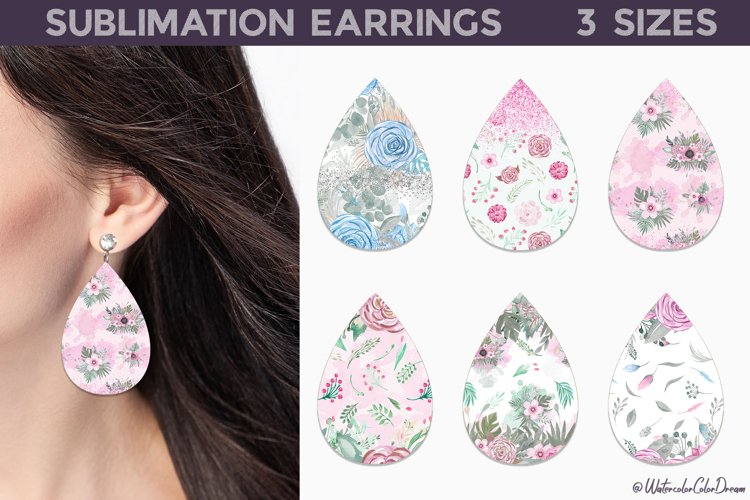 Floral Teardrop Earrings | Flowers Earrings example image 1