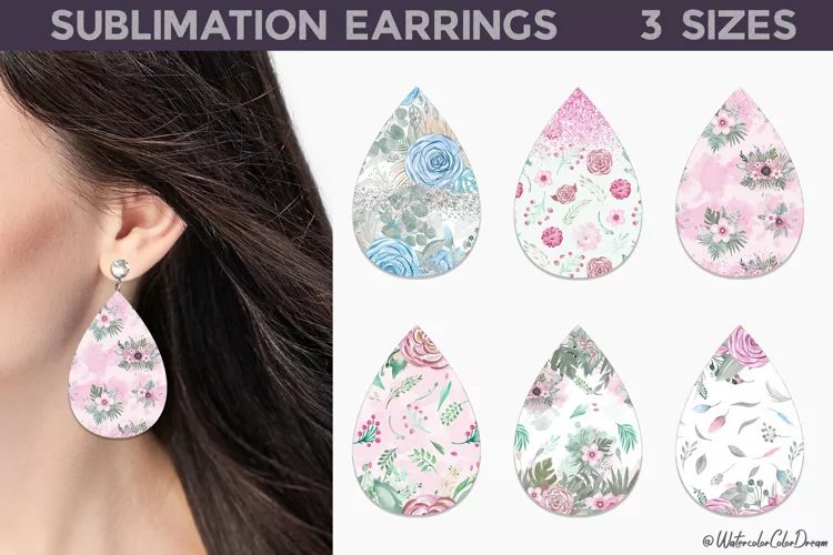 Floral Teardrop Earrings | Flowers Earrings