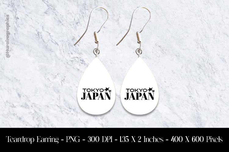 Tokyo Japan Teardrop Earring Sublimation