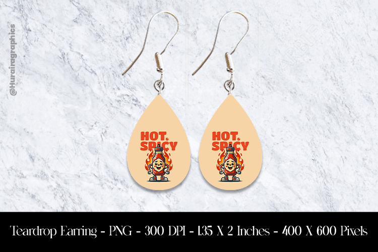 Hot Spicy Teardrop Earring Sublimation