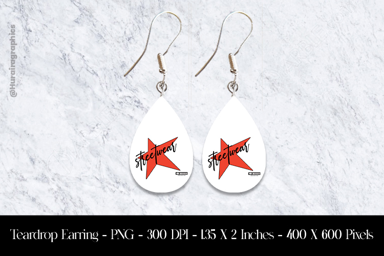 Streetwear Teardrop Earring Sublimation