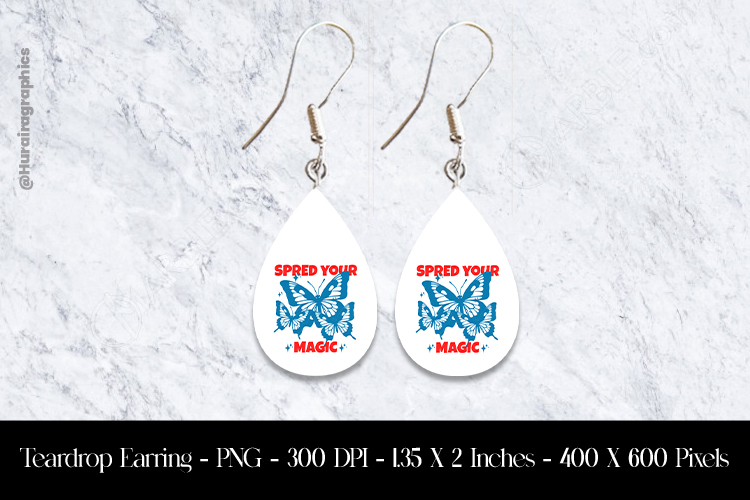 Speed Your Magic Teardrop Earring Sublimation