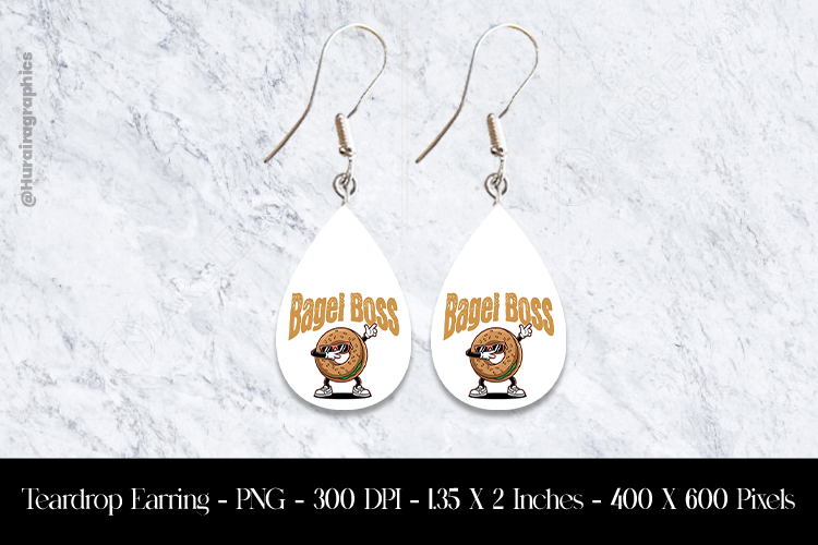 Bagel Boss Teardrop Earring Sublimation