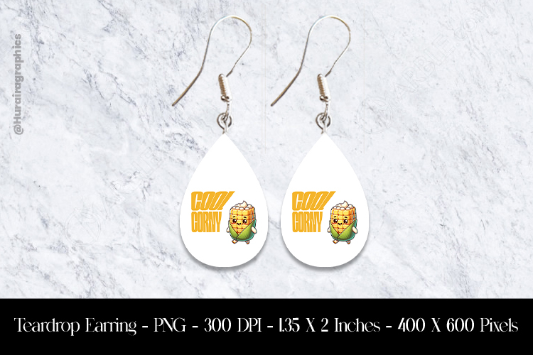Cool Corny Teardrop Earring Sublimation