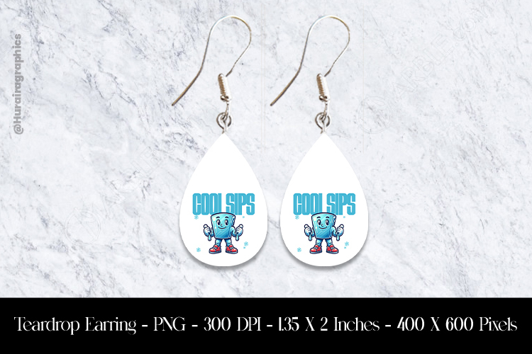 Cool Sips Teardrop Earring Sublimation