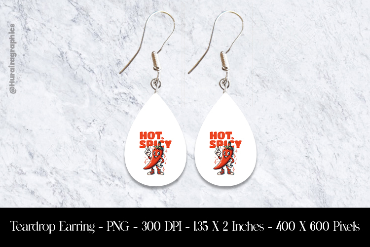 Hot Spicy Teardrop Earring Sublimation