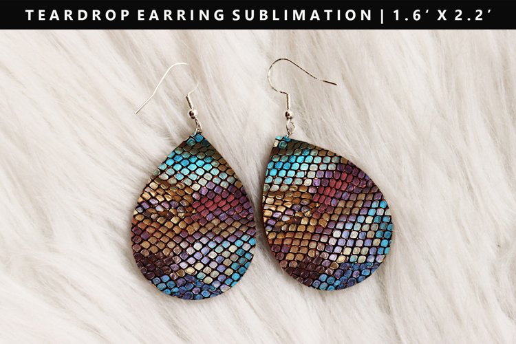 Sequin Teardrop Earring Sublimation PNG Design