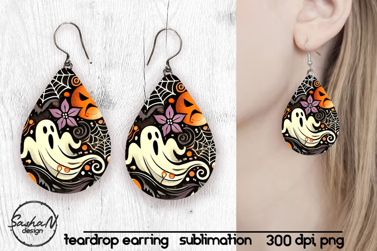 Abstract Halloween sublimation earrings