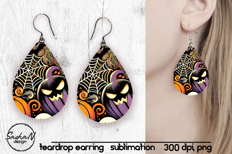 Abstract Halloween sublimation earrings