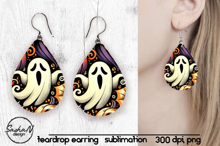 Abstract Halloween sublimation earrings