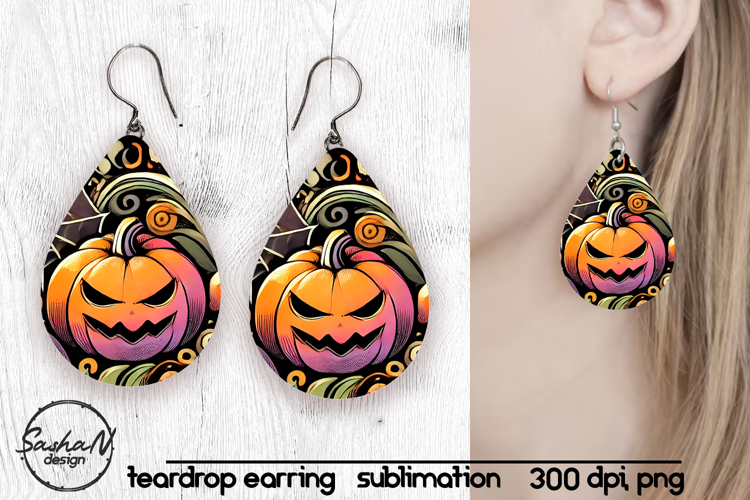 Abstract Halloween sublimation earrings