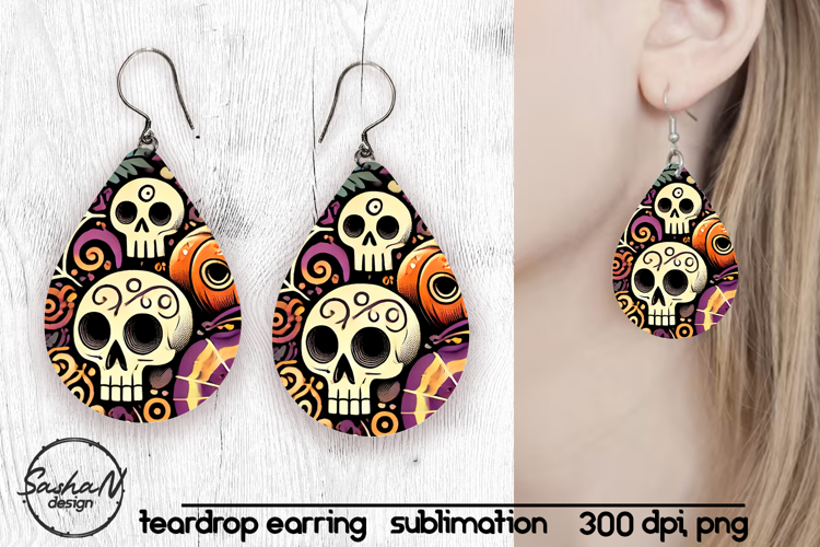 Abstract Halloween sublimation earrings