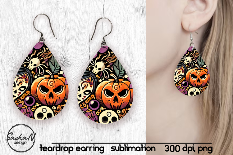 Abstract Halloween sublimation earrings