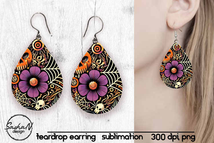 Abstract Halloween sublimation earrings