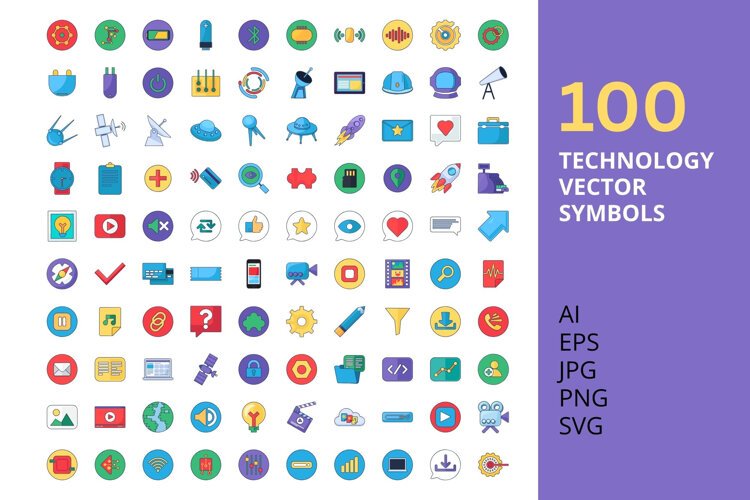Technology Stoked 100 Vector Icons example image 1