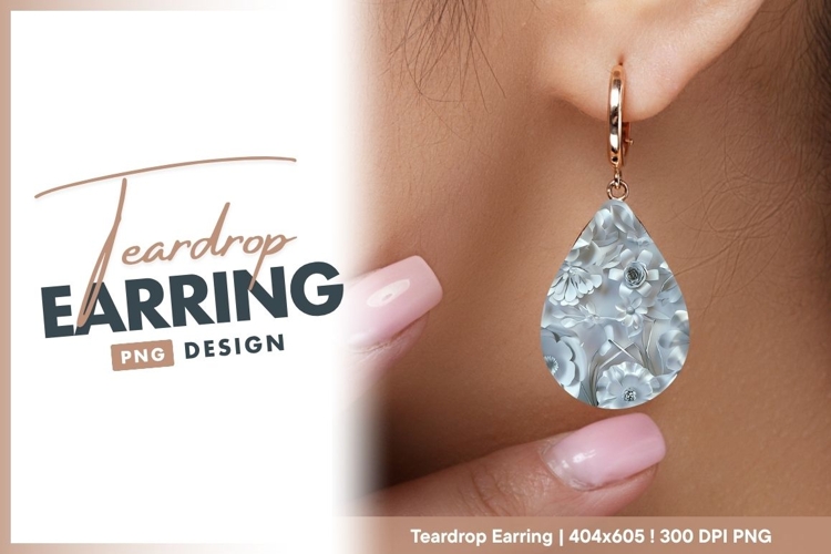 White Paper Flowers Floral Arrangement teardrop earring