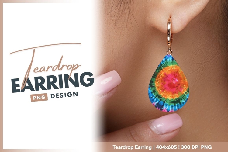 Colorful Teardrop Earring Design Png