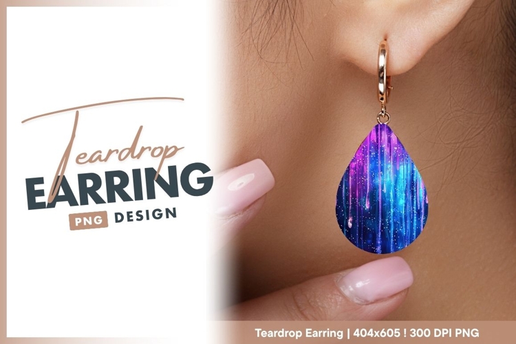 Abstract streaks with teardrop earring png