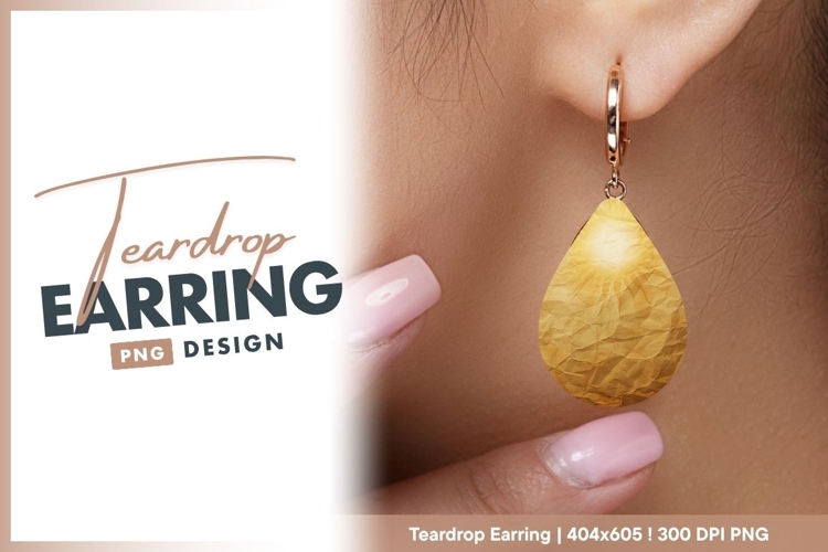 Crumpled paper with light burst background teardrop earring