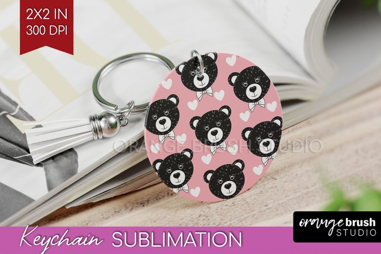 Teddy Bear Keychain PNG - Valentine Keychain Sublimation