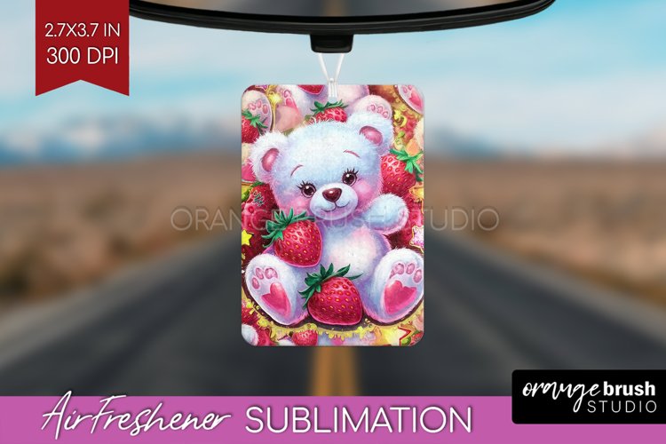 Teddy Bear Air Freshener PNG - Valentine PNG Sublimation example image 1